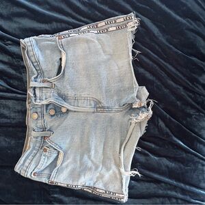 Levi's Light Blue Jean Shorts with Black Trim